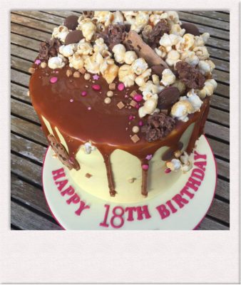 Celebration cake - Popcorn cake- All Things Cake - Baker Epsom