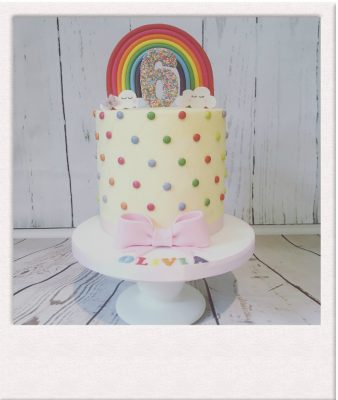 Rainbow celebration cake All Things Cake - Epsom Cake Maker